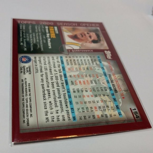 2000 Topps Season Opener Brett Favre card #154 Green Bay Packers GQ. - Picture 5 of 7